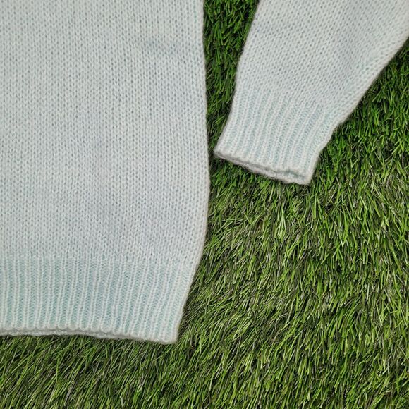 Vintage Flower Sweater Womens XS 16x25 Blue-Green - Picture 12 of 12